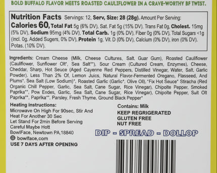 Buffalo Cauliflower “Heat and Eat” Dip